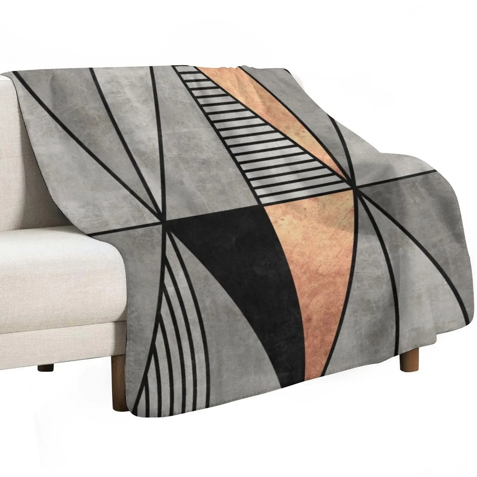 Concrete and Copper Triangles Throw Blanket Decoratives Luxury Brand Weighted Bed Fashionable Bed linens Sofa Blankets