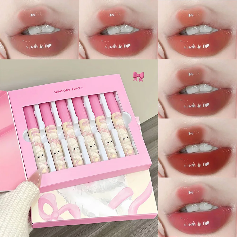 

6 шт. набор увлажняющих глазури для губ, долговечная водостойкая помада, создающие очаровательные и пухлые губы