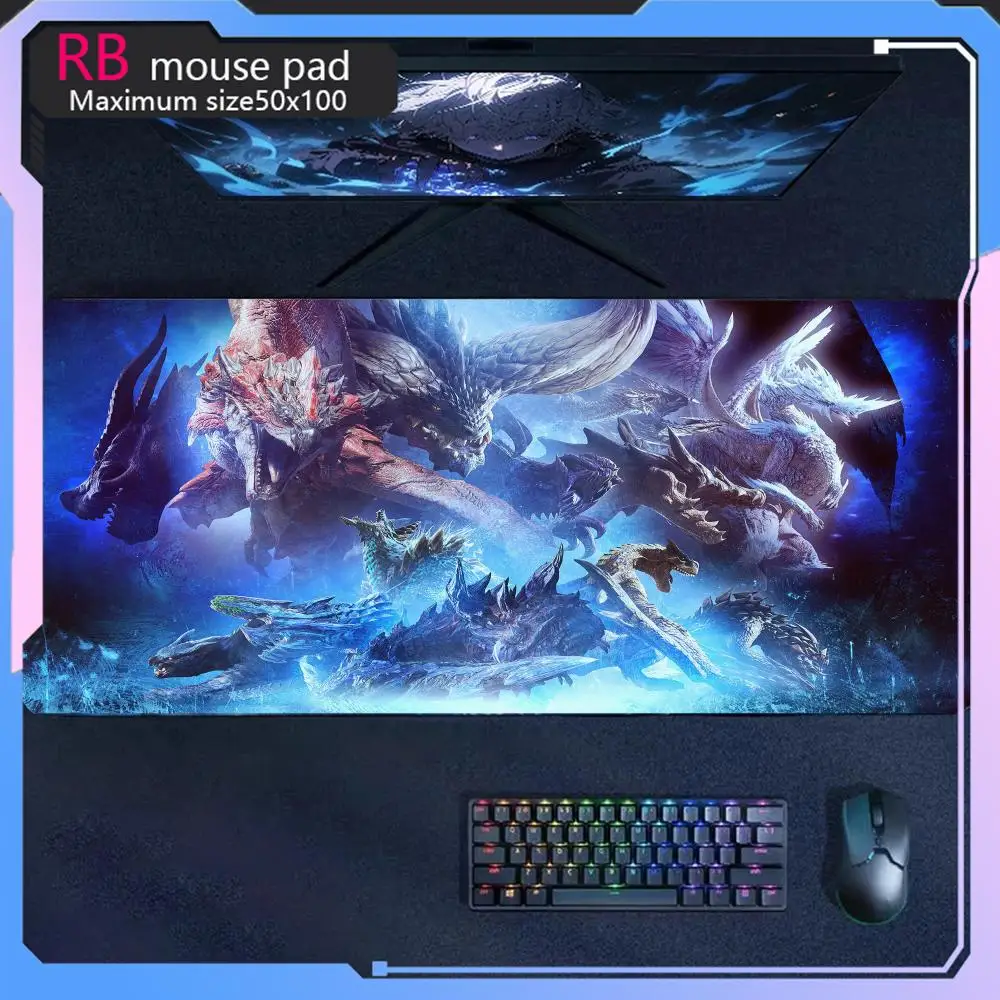 MousePad Mon-ster Hunter Mouse Pad high-definition printing anime large game mouse pad Game console company keyboard mouse pad