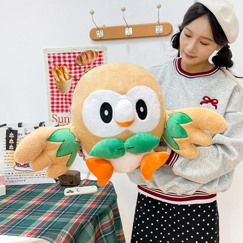 30-50cm Cute Rowlet Pokemon Plush Toys Stuffed Doll Cartoon Pokémon Plushie Anime Bird Pillow Xmas Birthday Gift for Kids