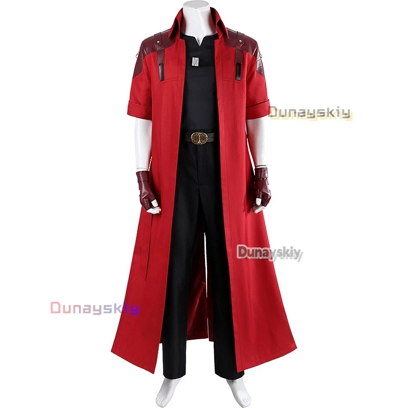 Красный DMC Косплей Данте Косплей Костюм Мужской Длинный Тренч Рубашка Брюки Полный Комплект и Индивидуальные Предметы Продаются
