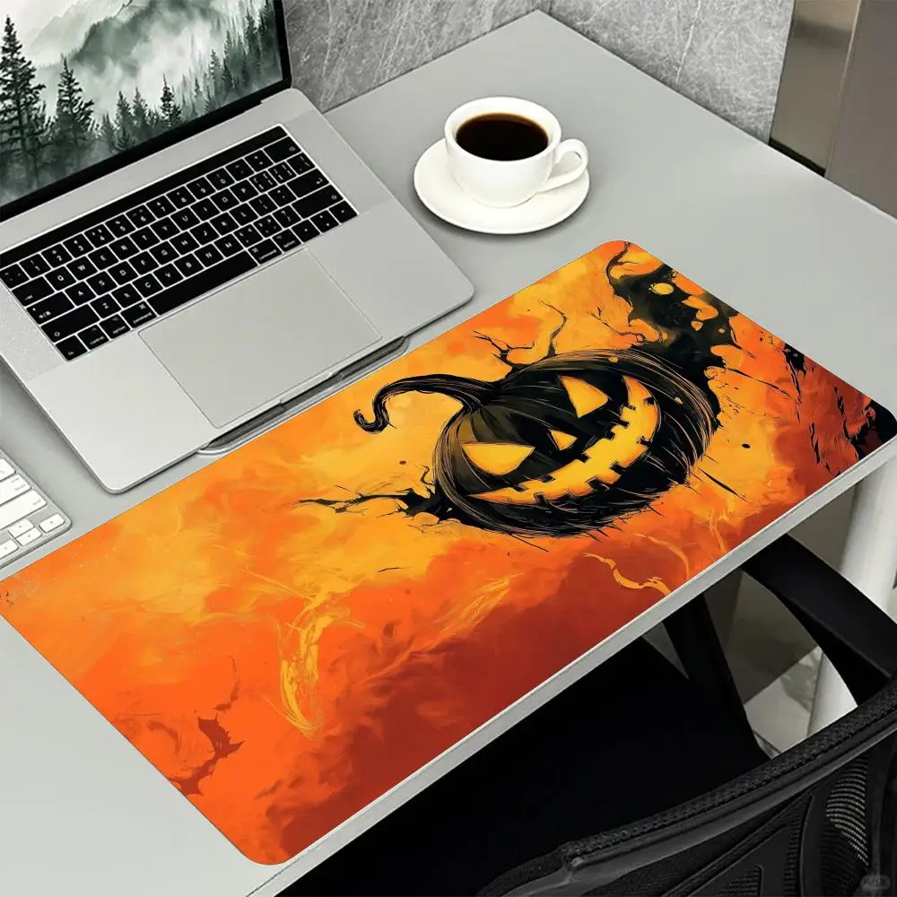 Halloween Pumpkin Witch Watercolor XXL Mouse Pad Non Slip Rubber Base HD Print Large Desk Mat for Gaming PC Laptop Desk Mat