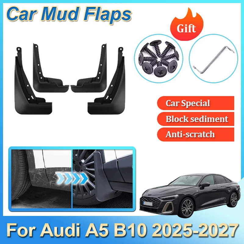 لأودي A5 B10 S-line S5 Sportback 2025-2027 4 قطعة واقيات الطين للسيارة مقاومة للرذاذ الجبهة الخلفية الحاجز أغطية الاطارات MudFlaps اكسسوارات