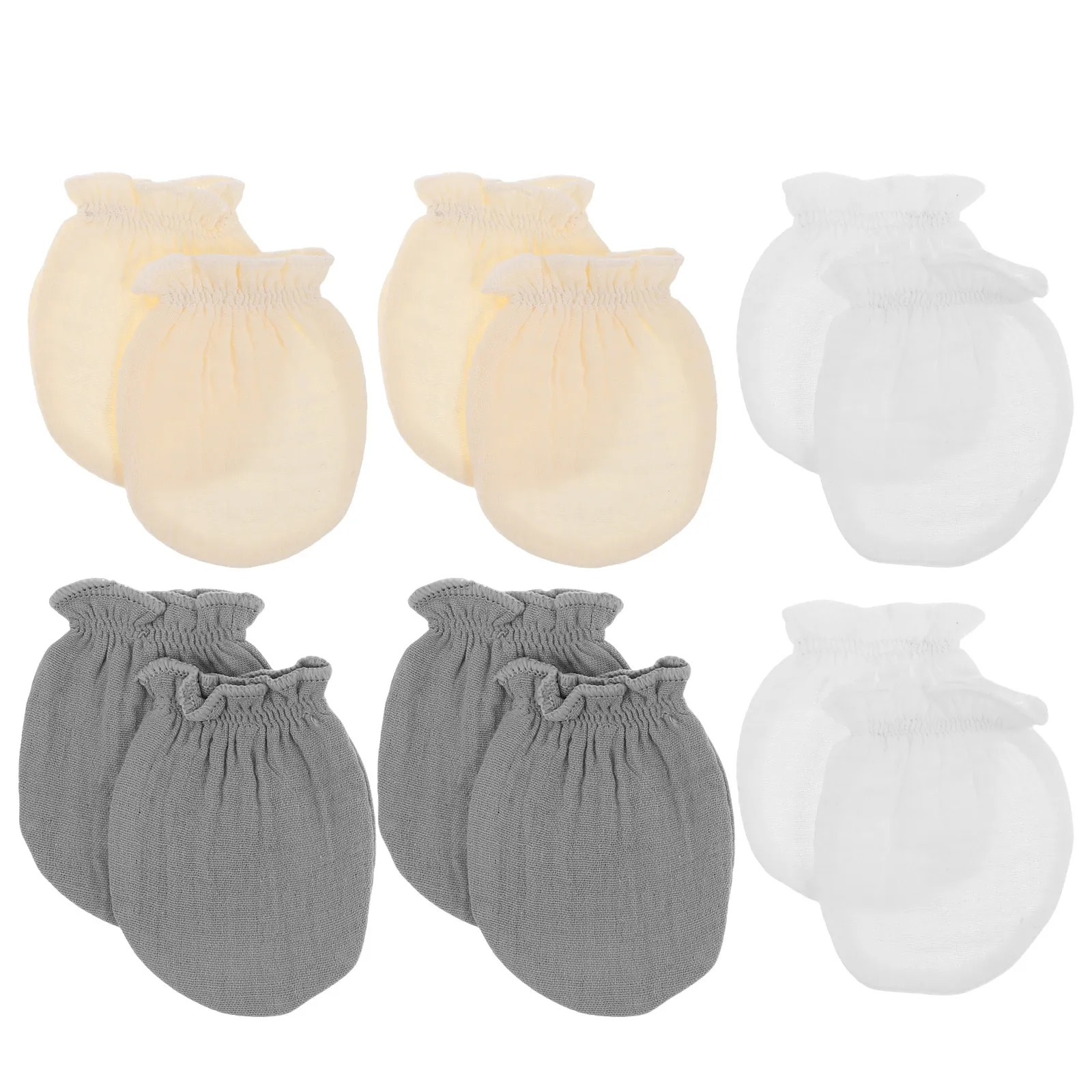 

6Pairs Baby Mittens Newborn Anti Scratch Infant Mittens Breathable Soft Hand Covers for Teething Babies Spring Summer Autumn