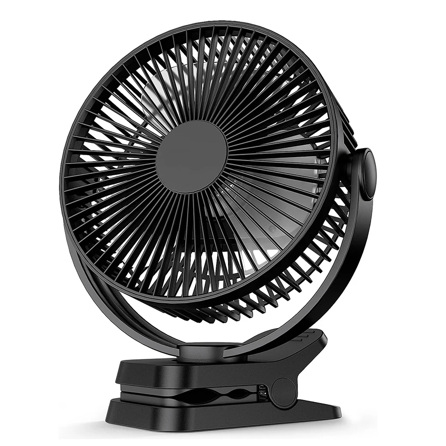 8inch Portable Desktop Clip-On 2-in-1 Fan, 10000Mah Large Capacity Battery, up to 36H Working Time, USB Rechargeable Fan, Deskto
