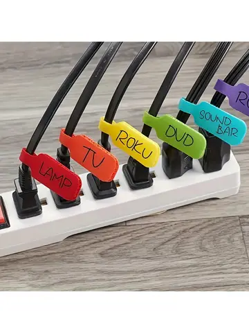 10/30/50pcs Reusable Waterproof Cable Labels Color-Coded Organizer Straps for Data Charger Cords Home Office Travel