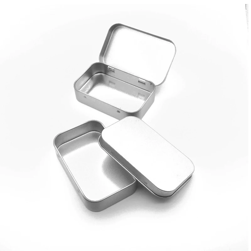 Mini Metal Box Tin-Plated Slide Cover Storage Box Wedding Jewelry Pill Cases Portable Boxes Container Cosmetic Organizer