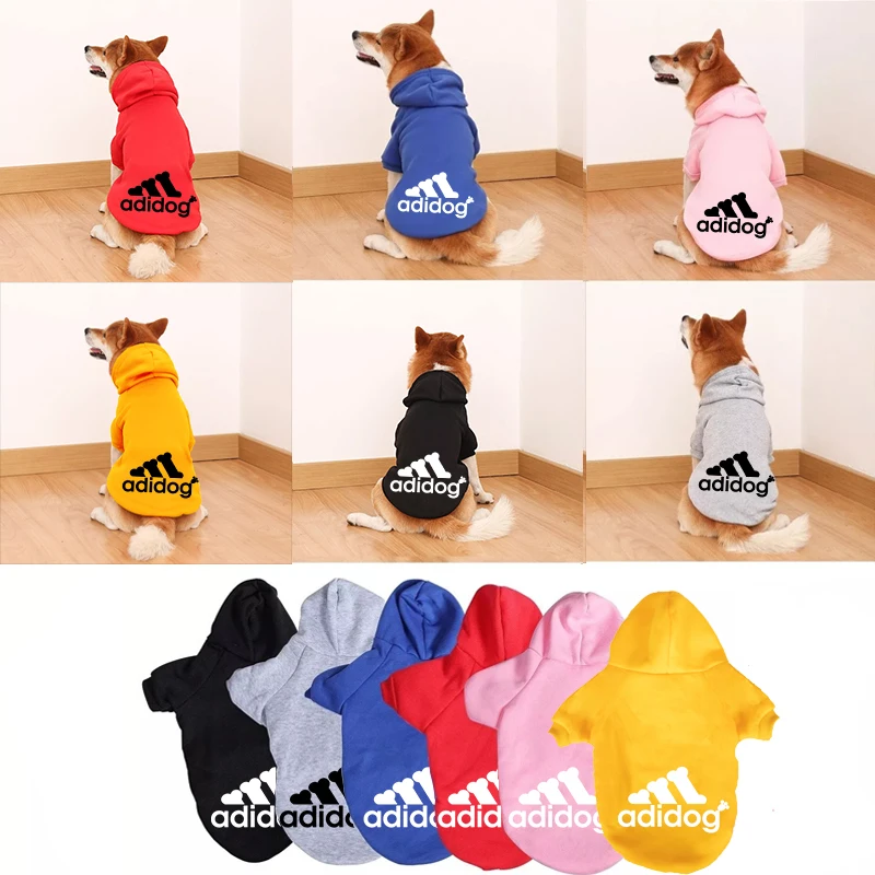 XS-9XL Adidog Pet Dog Clothes for Small Medium Big Large Dogs Cotton Hooded Sweatshirt Hot Selling Warm Two-Legged Pets Jacket