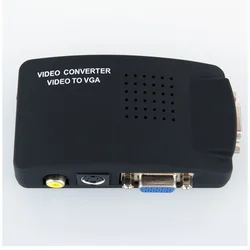 BNC to VGA 비디오 컨버터 스위치 박스, AV to VGA CVBS S 비디오 입력, PC VGA 출력 어댑터