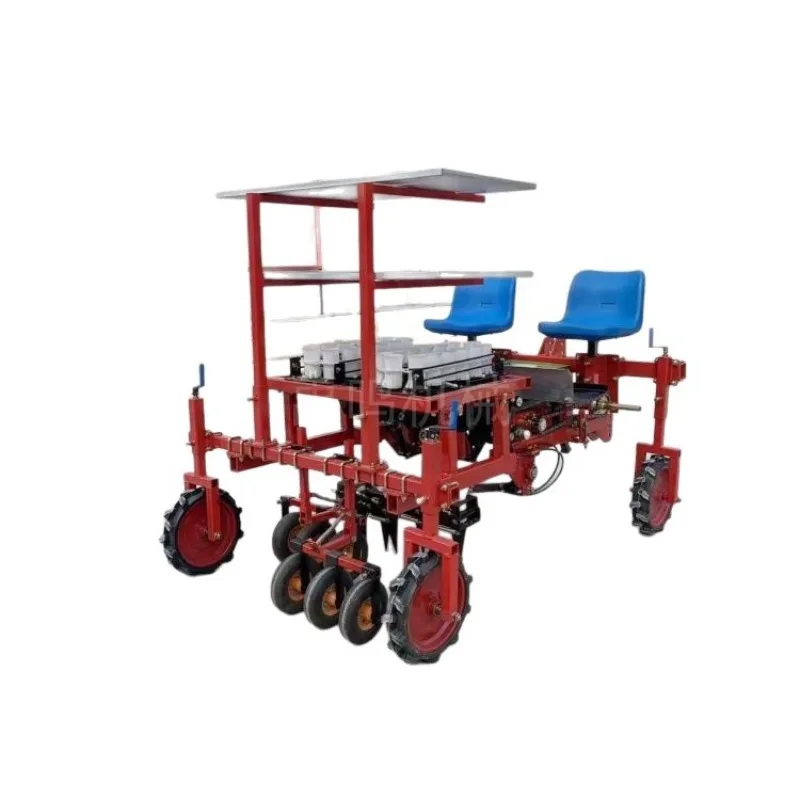 Four-wheel belt vegetable seedling machine, pepper and tomato agricultural seedling transplanting machine