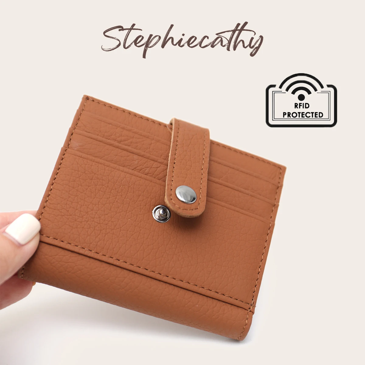 SC Women Multi Functional Cowhide Bifold Wallet With Multiple Card Slots High Quality Genuine Leather Coin Purse Card Holder