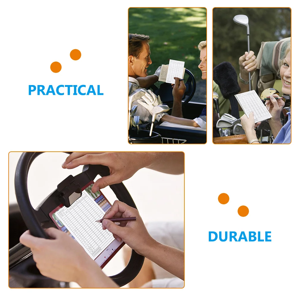 

20pcs Copper Golf Scorecard Coated Paper Foldable Portable Easy to Use Recording Scores Sports Exam Accessory Golfs Sheets