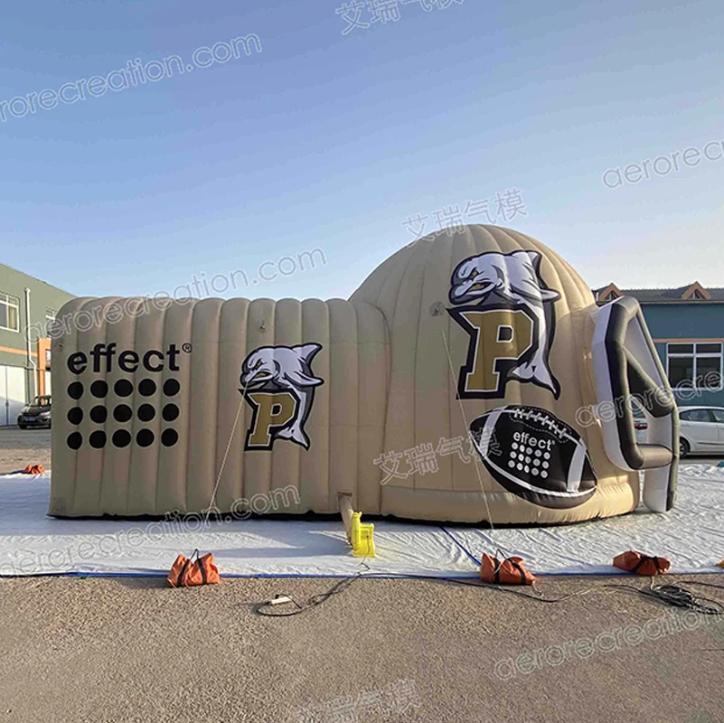 10m Length Custom Inflatable Helmet Tunnel Outdoor Game Giant Inflatable Sports Tunnel