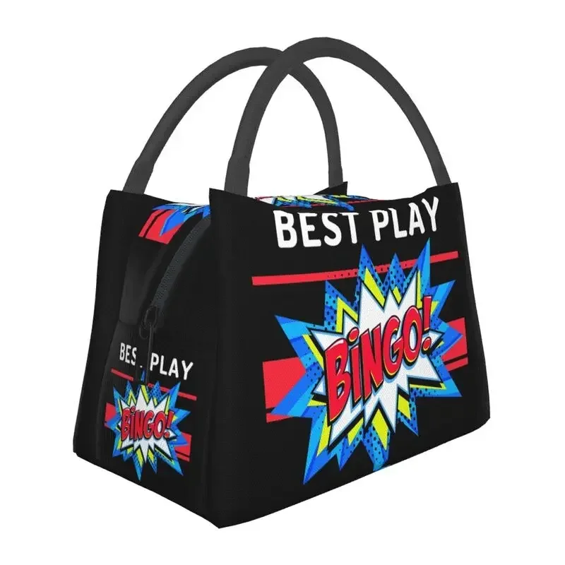 

Best Play Bingo Insulated Lunch Bag for Women Portable Paper Game Cooler Thermal Lunch Tote Office Picnic Travel lunchbag