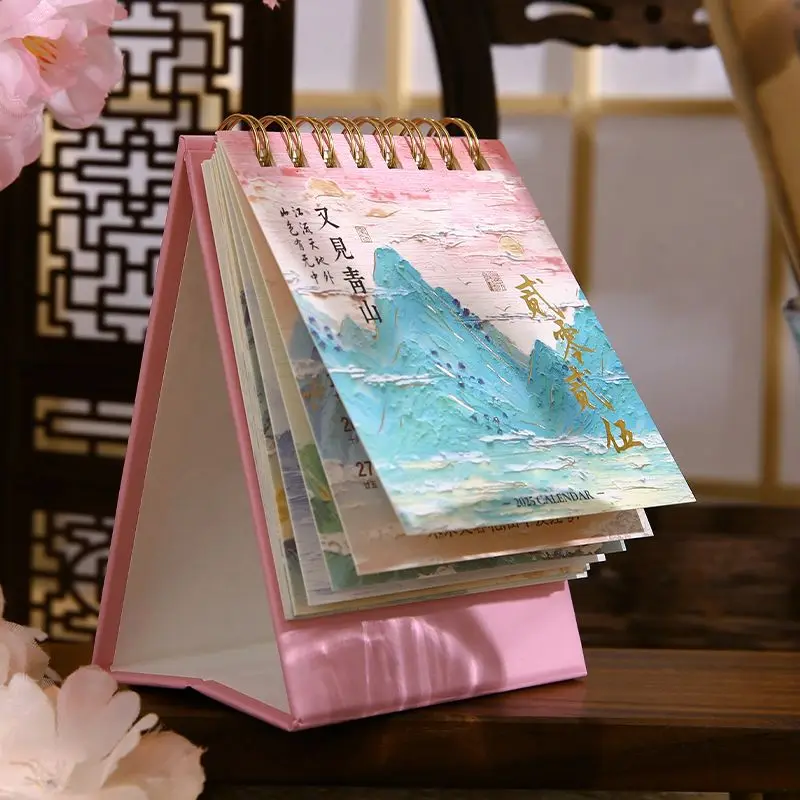 

Desk calendar 2025 antique handbook mini calendar plan book creative monthly calendar office ornament desk assessories office