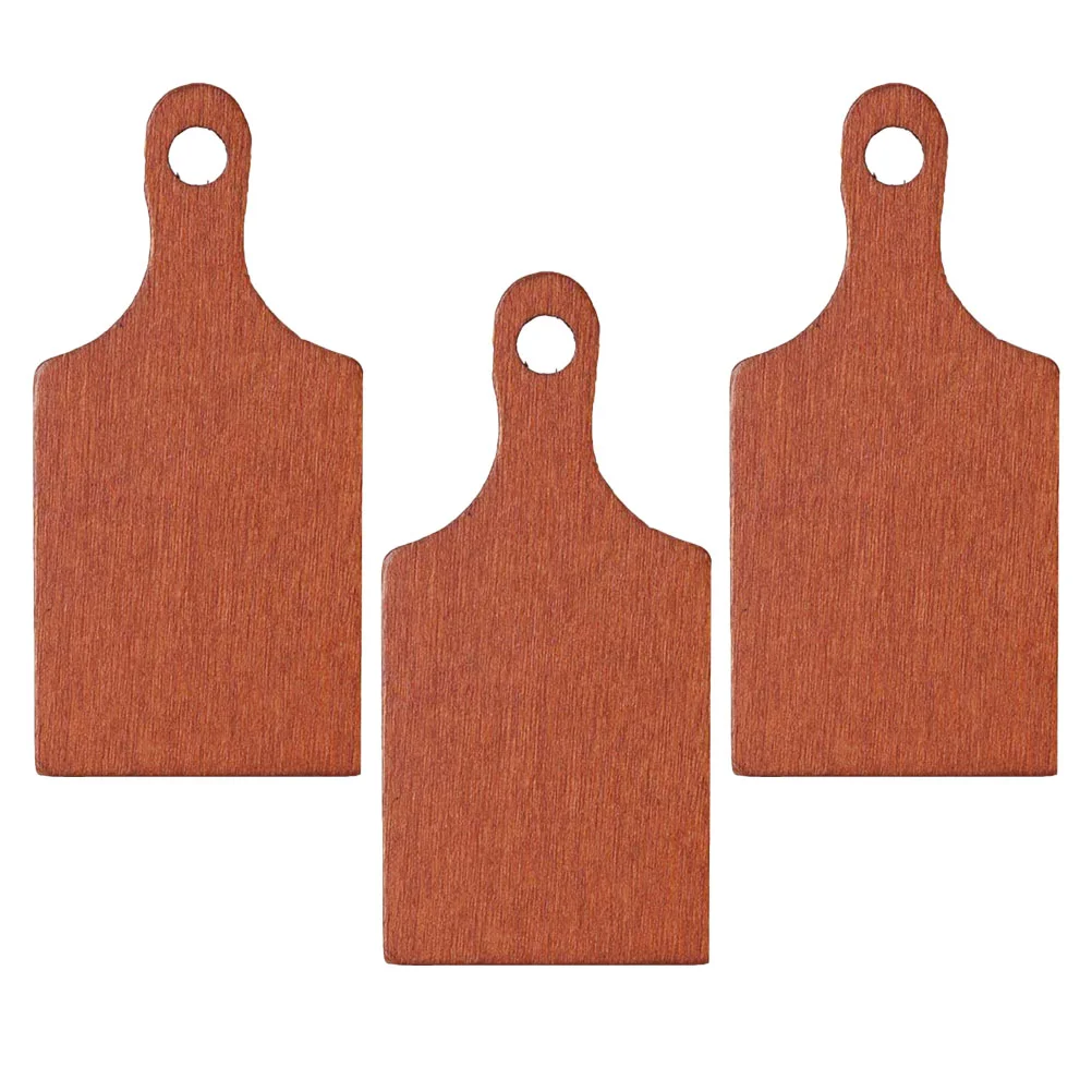 3 Pcs Mini Chopping Board House Craft Small Photo Prop Kids Toys Simulated Wood Cutting Child