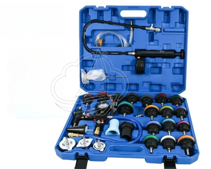 28PCS Car Water Tank Leak Tester, Coolant Replacement Tool with Vacuum Pressure Gauge