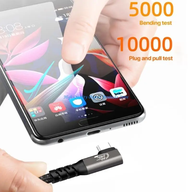 

U2JE Elbow PD240W USB4.0 40Gbps TypeC to C Cable 240W48V5A Fast Charging Cable 8K60hz