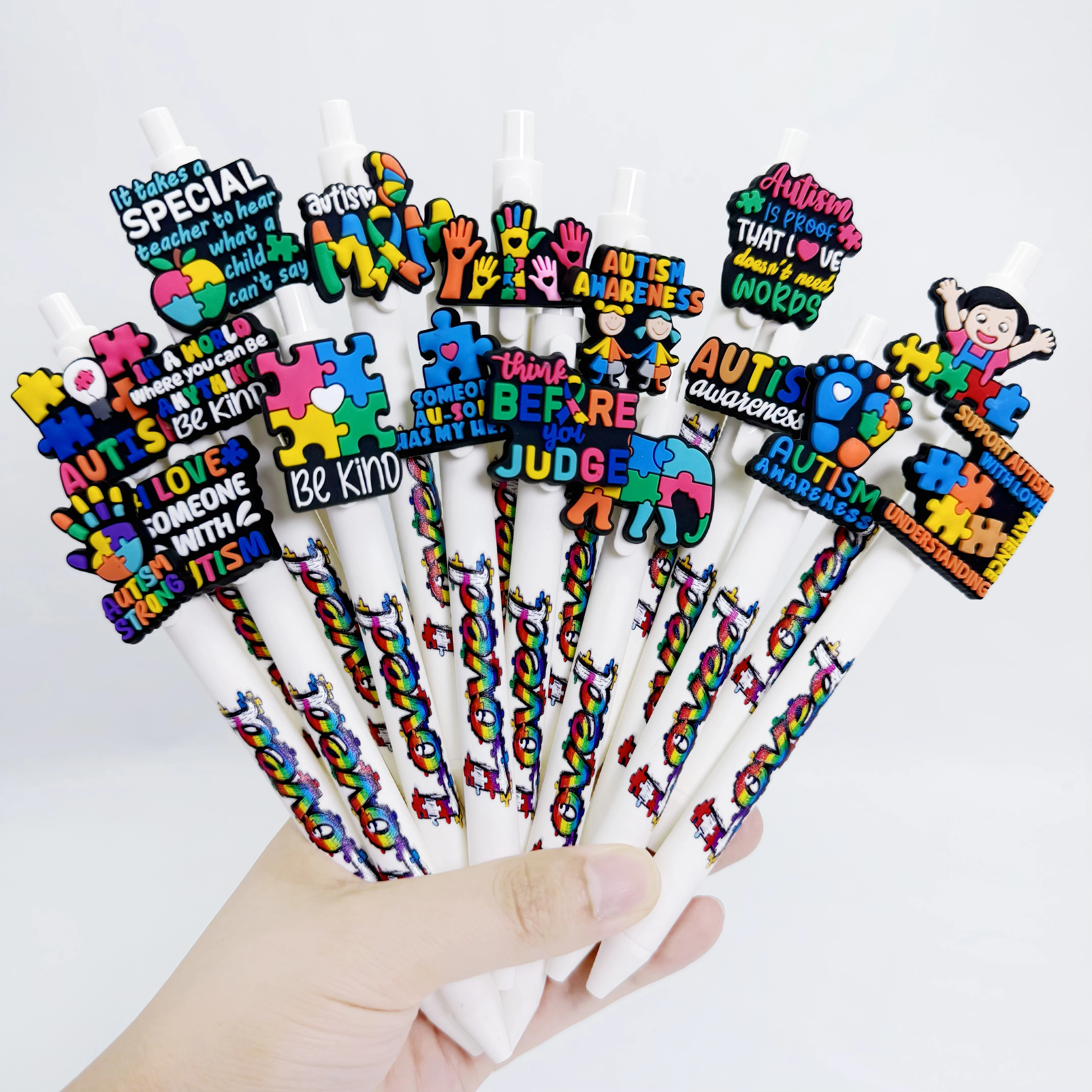 

17pcs/25pcs white autistic ballpoint pen encourages creative ballpoint pens for students with autism to write gift pens