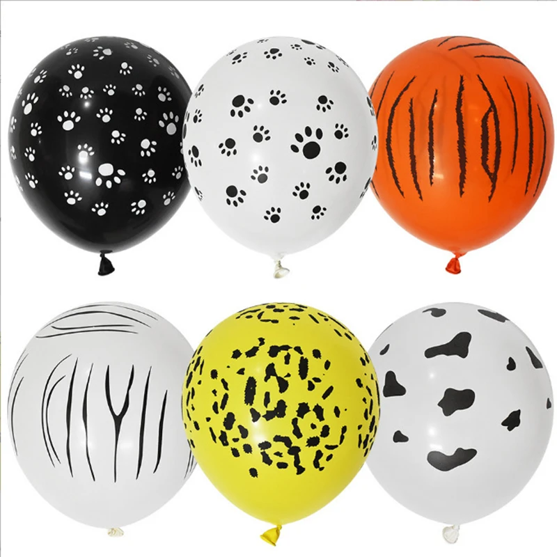 

12 Inch Animal Flower Print Latex Balloon for Animal Theme Kid's Birthday Background Decoration