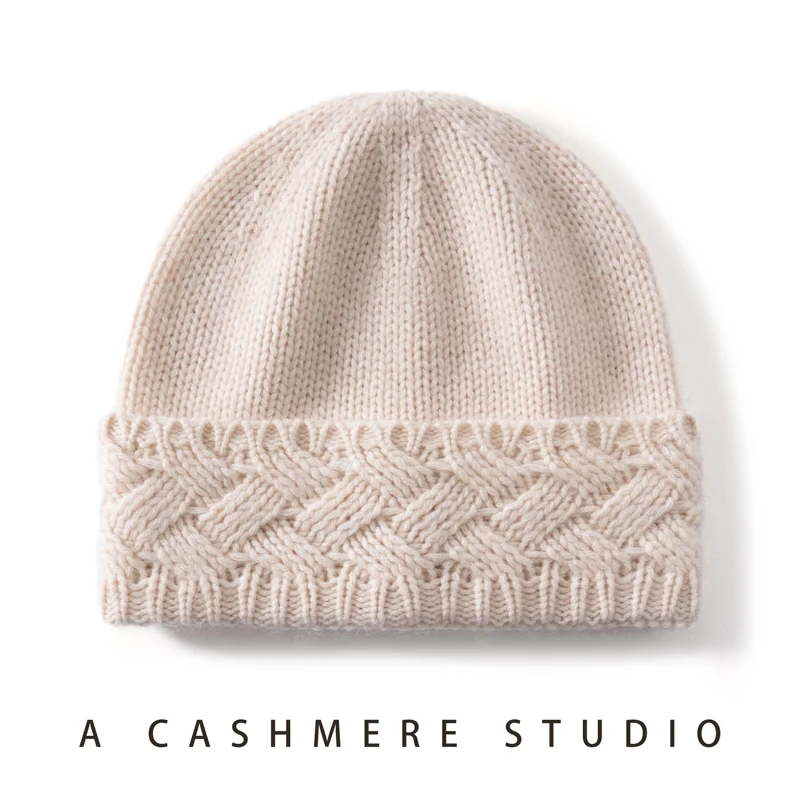 100% Cashmere New Beanie Winter For Women Men Crochet Hat Solid Color Unisex Autumn Knitted Beanies Caps Wild Accessories
