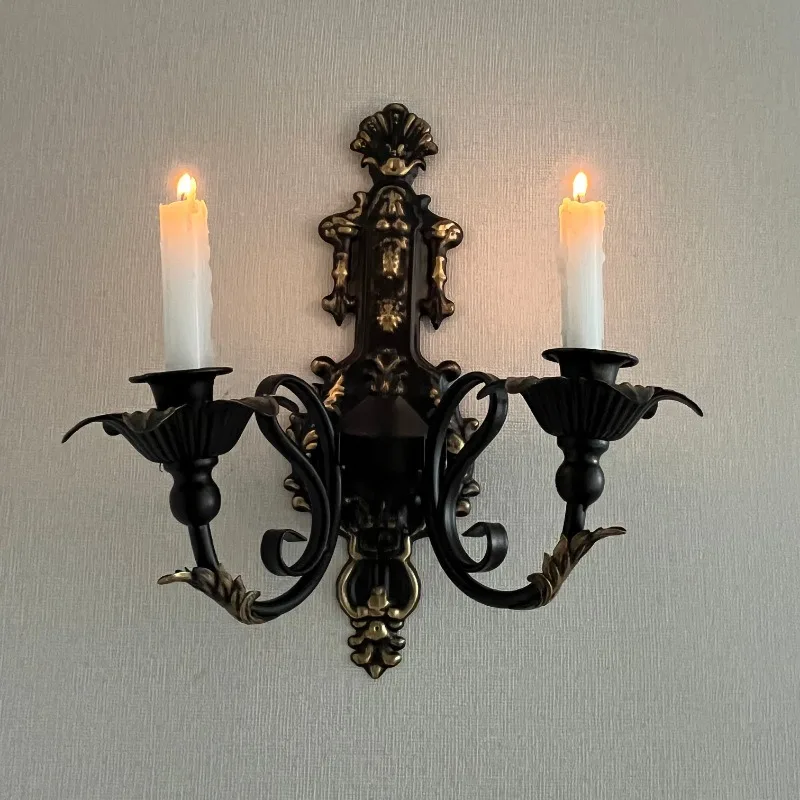 2 PC Candle Holder Home decoration Retro Candlestick for Candles Wedding Home Bedroom Yard Banquet Living Room Wall Sconce