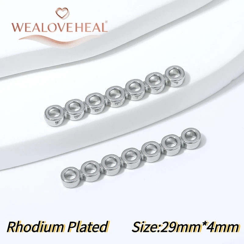 18K vergoldete Messing-Flachperlenverbinder mit mehreren Löchern, 2-10 Loch-Optionen, DIY-Zubehör für mehrsträngige Halsketten und Armbänder. – Detail 31