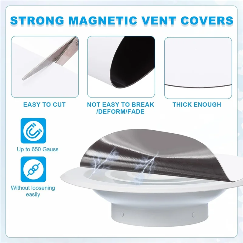

【B07R】Для настенной крышки вентиляционного отверстия HVAC, 4 шт., магнитные круглые вентиляционные колпачки, диаметр. Стандартный воздушный регистр 6,5 дюйма для каминной печи