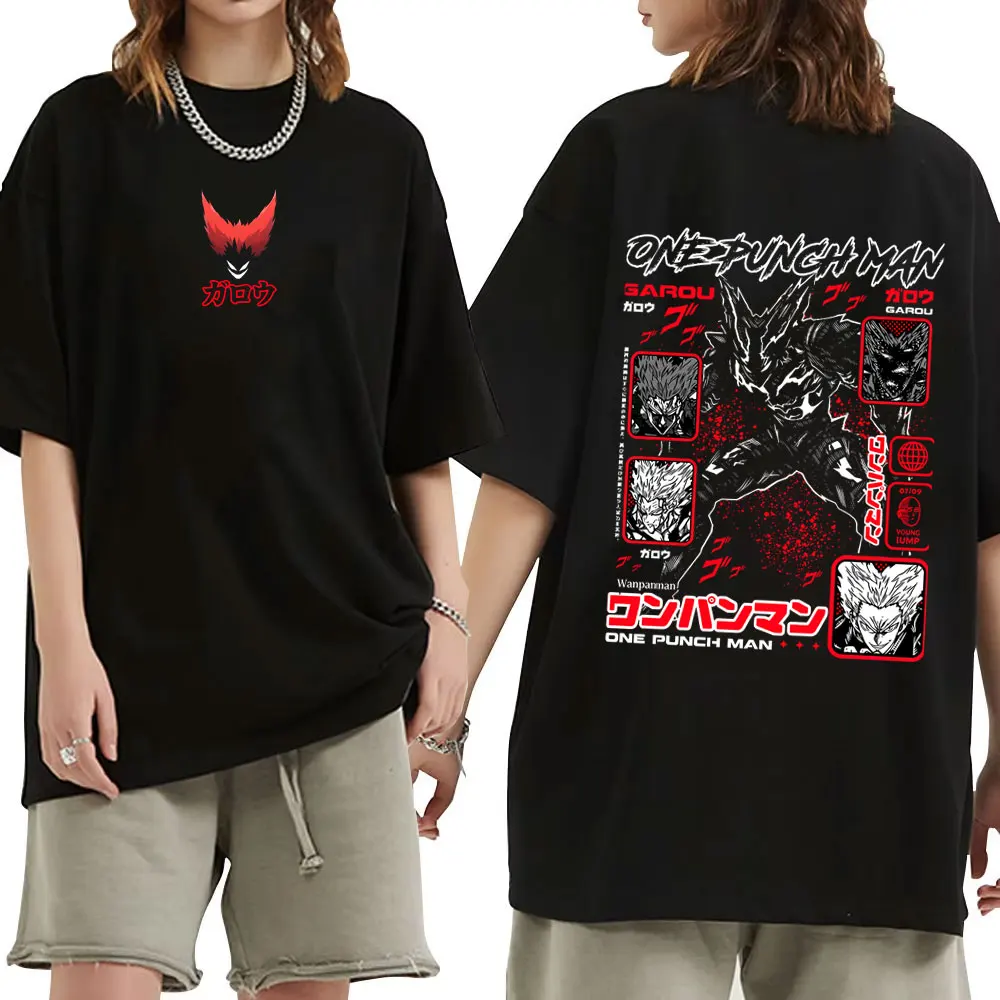 Anime One Punch Man Garou Graphic T-shirt Manga Harajuku Cosplay T Shirts Male Casual Cotton Tshirt Men Women Fashion Streetwear