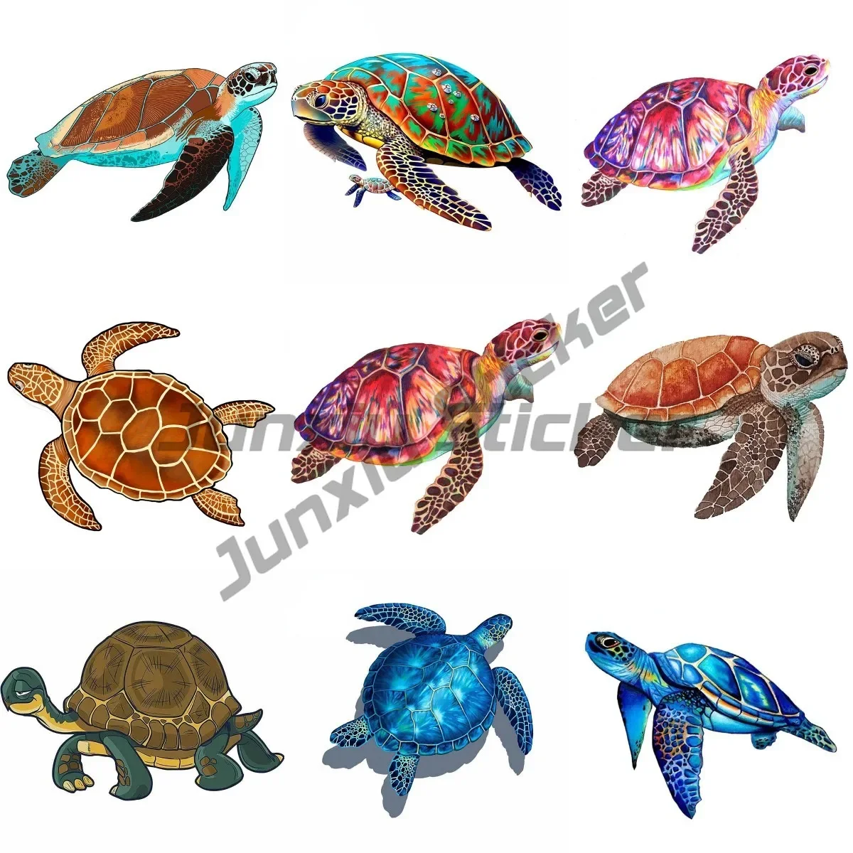 

Sea Turtle Car Styling Stickers Waterproof Decal Vinyl Material Laptop Sunscreen Campervan JDM SUV RV Decor