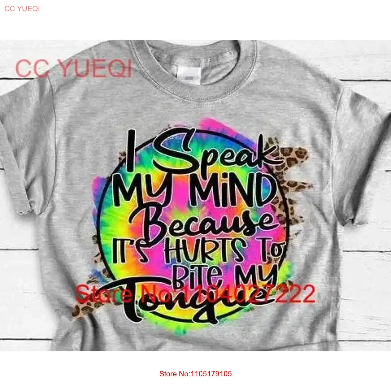 

Забавная саркастическая футболка «Я говорю моего разума», потому что это боулти укусить языка с высказываниями, женская ампирменская леопардовая модная винтажная футболка