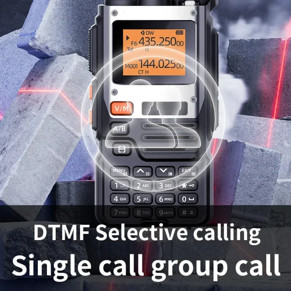 BAOFENG UV-K6 K5[8] 5R Walkie Talkie 15W Radio 999CN Weather Alarm UHF Charging, VHF, DTMF, FM, Six Band One Click Copy 50KM USB