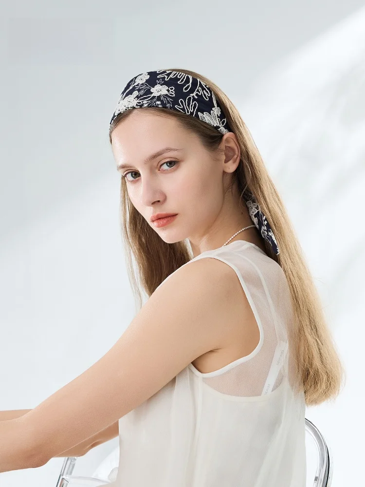 エルレ-レディース-シルクヘッドバンド-ヘアタイ-2026年新作-おしゃれ-ハイポニーテールアクセサリー-デイリー-アウトドアウェア-ボウタイスタイル