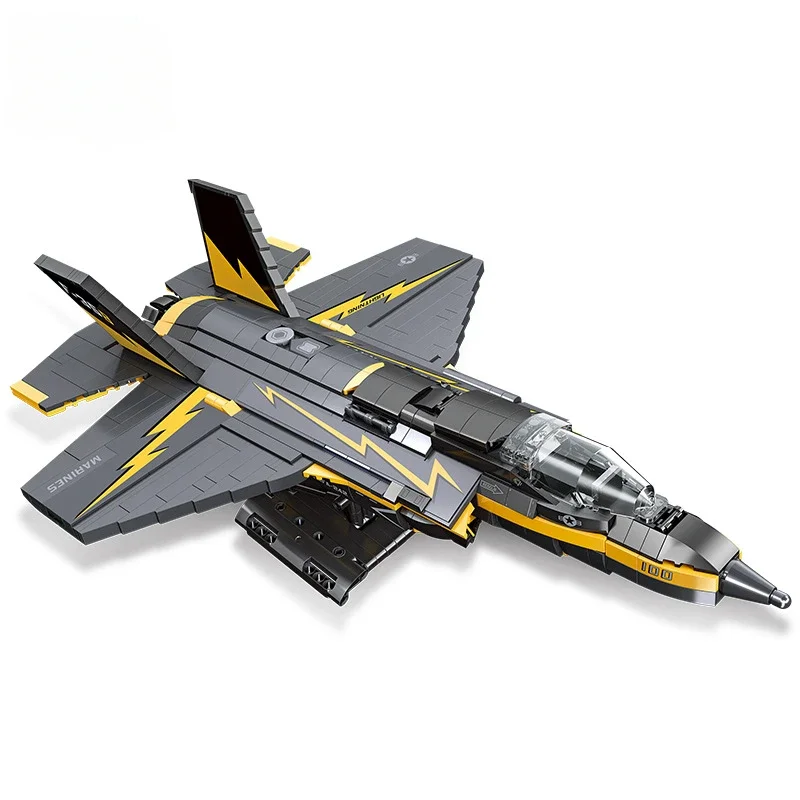 

Building Blocks Aircraft DIY Assembling Small Particles F35 Fighter Model Children's Puzzle Education Toys Brick Birthday Gifts