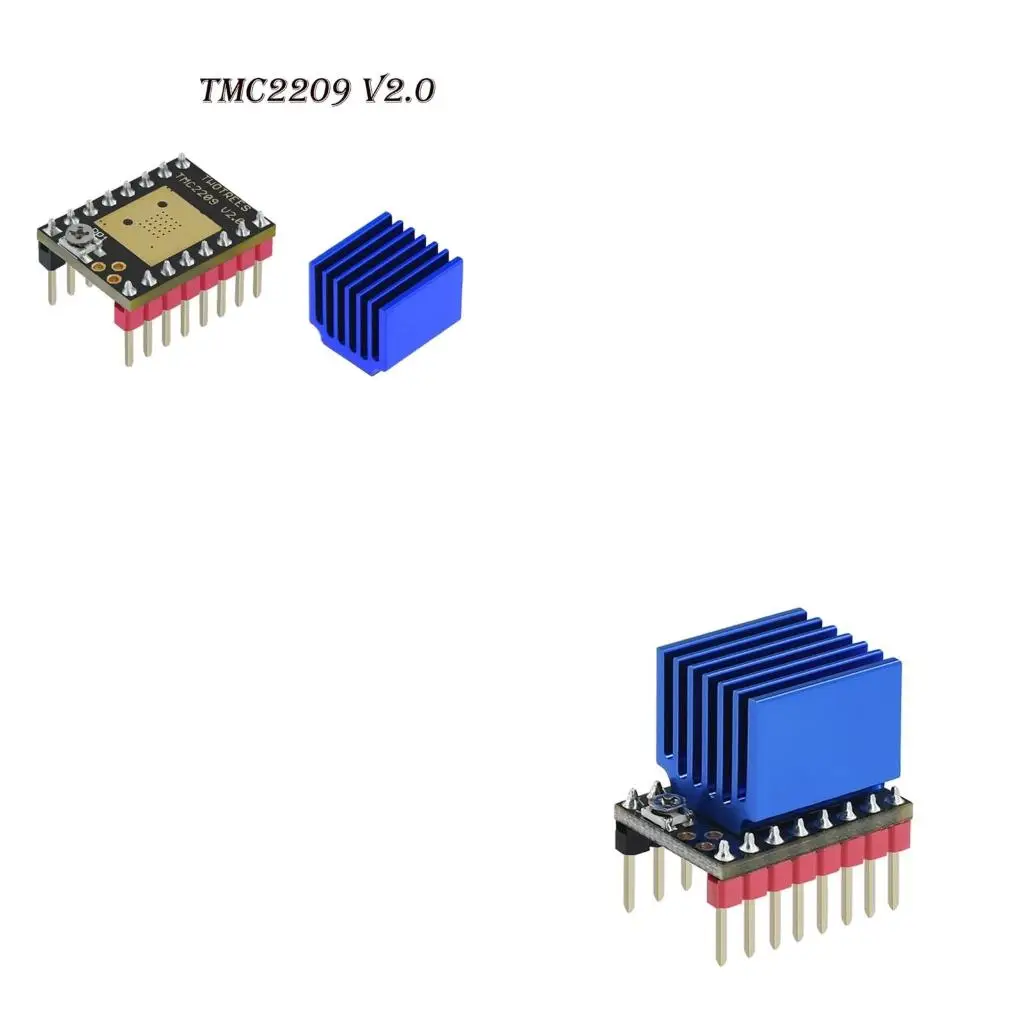 

Драйвер шагового двигателя TMC2209 V2.0, бесшумный, 256 микрошагов для 3D-принтера + радиатор