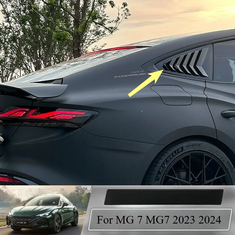 

Car Styling Rear Window Louver Trim Glass Triangular Shutter Blind Cover For MG 7 MG7 2023 + Protector Decoration Accessories