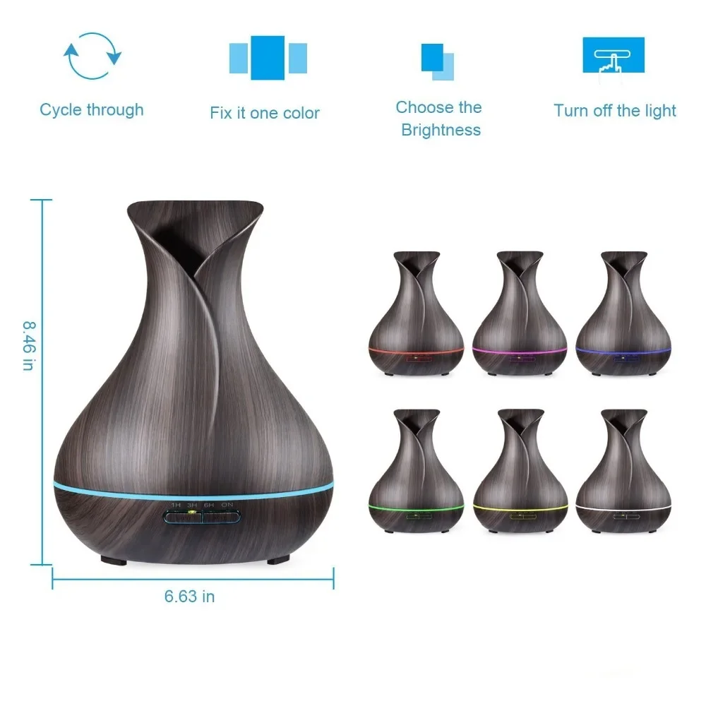 Essential Oil Diffuser Mist Maker Fogger 500ML Large Capacity Ultrasonic Air Humidifier with  Lights    Diffuser