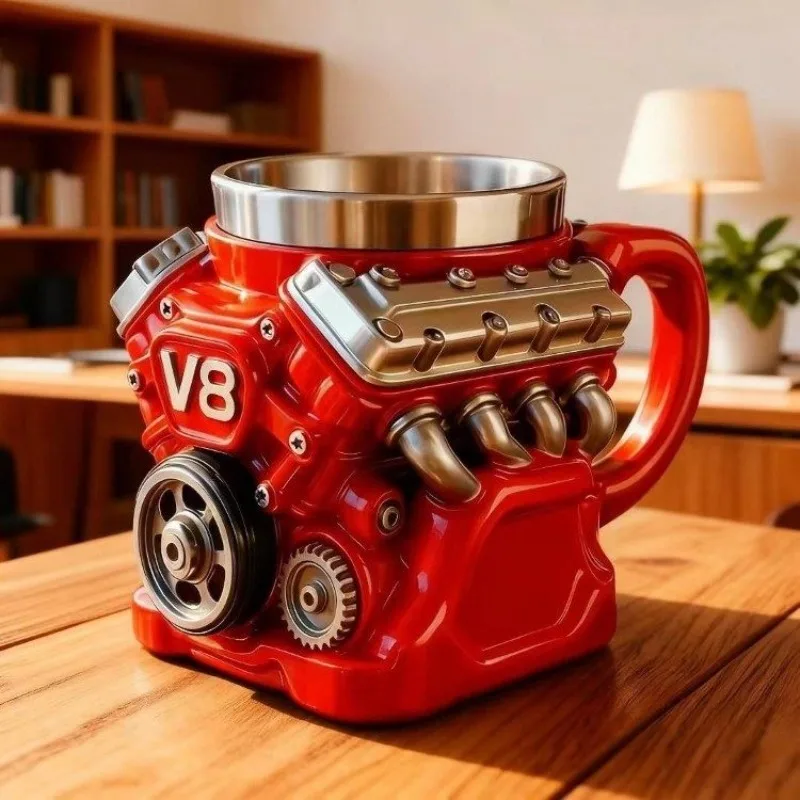 V8 engine engine stainless steel coffee cup water cup mug home creative ornament decoration