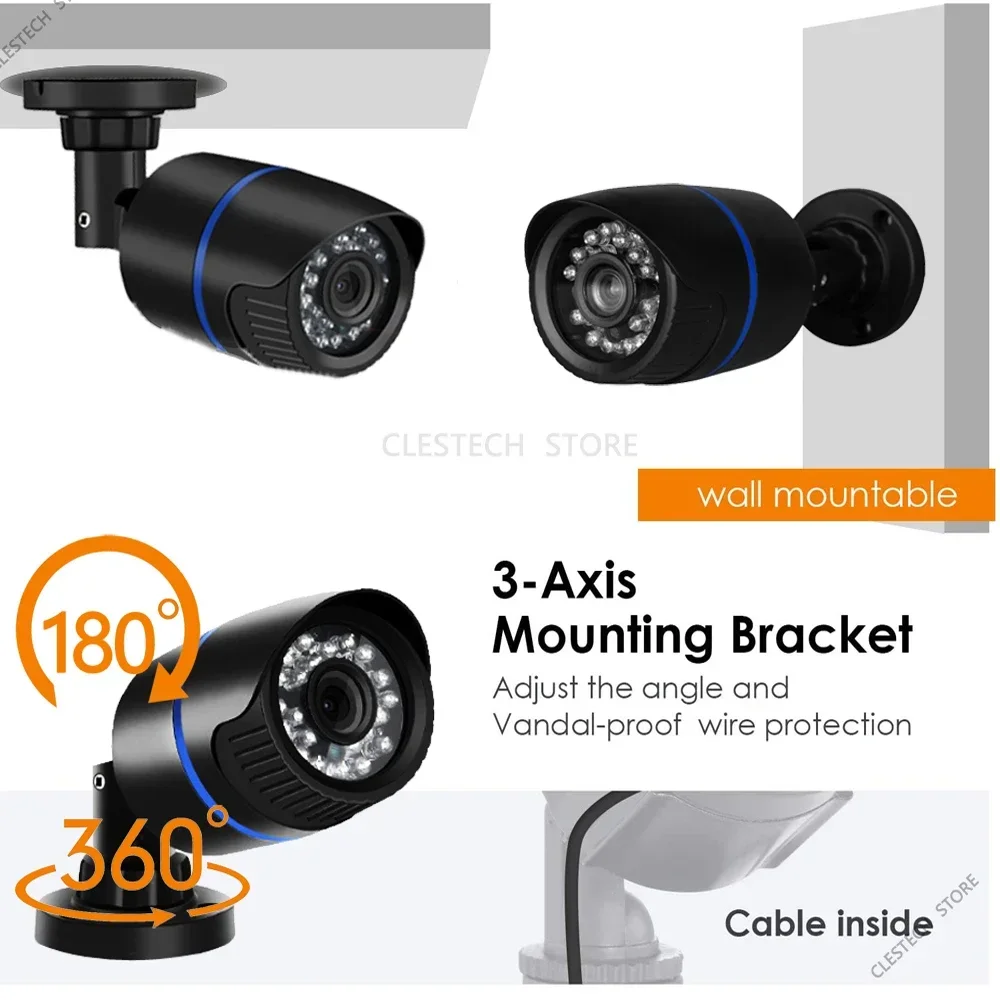 Sistema de videovigilancia de seguridad, KIT de cámara AHD 4 en 1, 5MP, 4 canales, 5M-N, impermeable, con soporte, precio especial