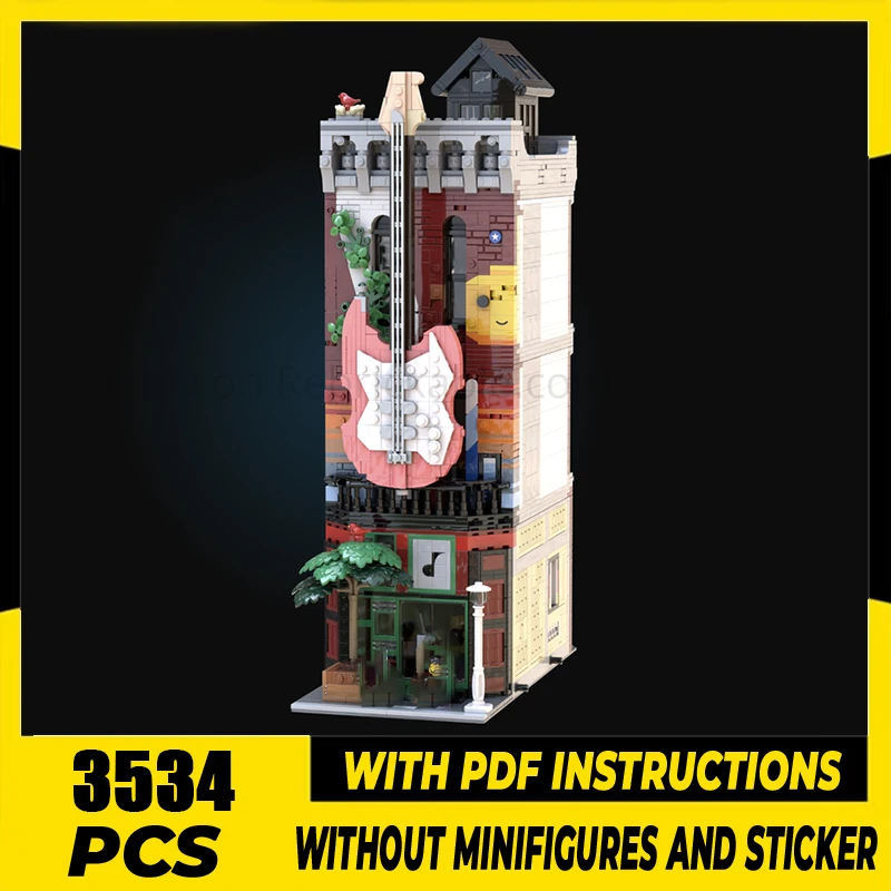 

City Street View Model Moc Building Blocks The Music Store Model Technology Bricks DIY Assembly Holiday Construstion Toy Gifts