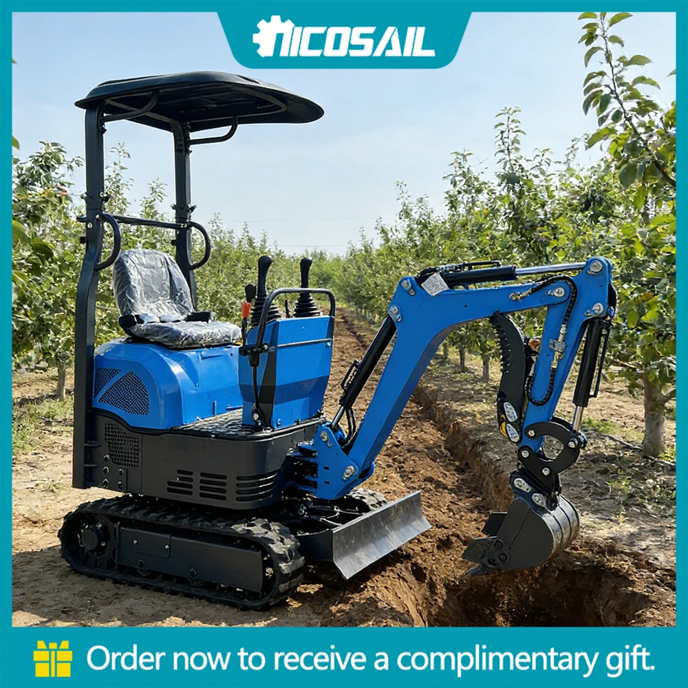 

Nicosail 0.6-ton small excavator hydraulic rubber track suitable for digging trenches in narrow spaces of farm gardens