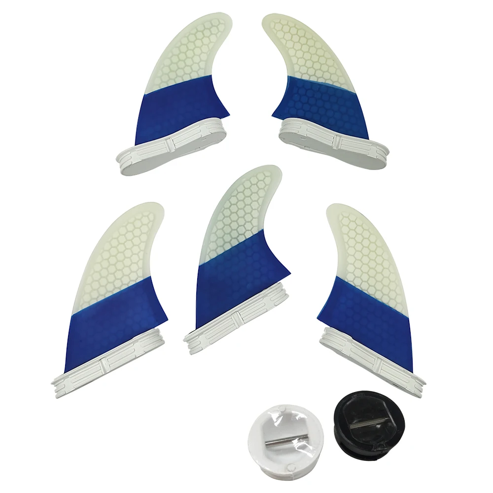 

Resin Color Honeycomb Surfboard Fin for Surfing Tri-quad Set Double Tabs2 Fin