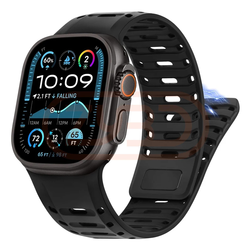 

Magnetic Band For Apple Watch Ultra 10 9 8 7 6 SE 5 Soft Silicone Breathable Bracelet Strap For iWatch 42mm 44mm 45mm 46mm 49mm