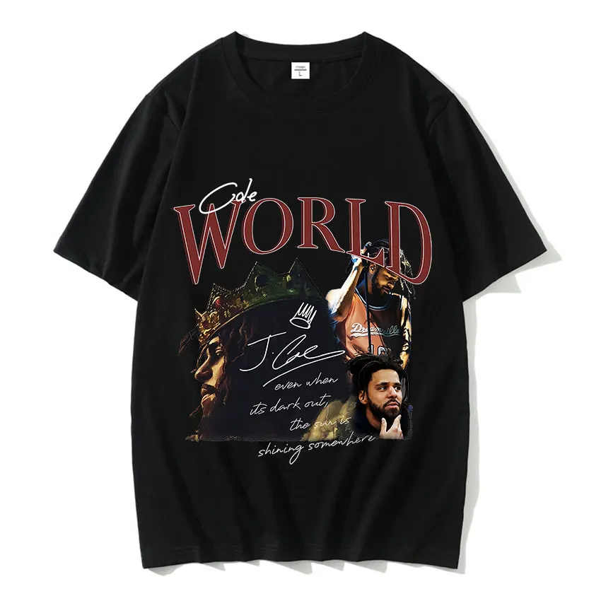 J Cole Retro Graphic Tshirt 90s Rapper Hip Hop Style Short Sleeve T-shirt Summer Men Cotton Oversized T Shirts Gothic Streetwear