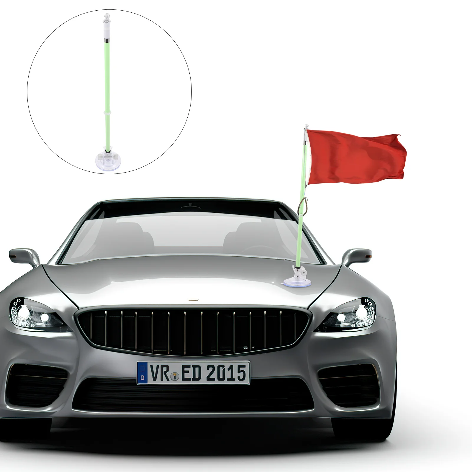 

Car Flag Pole Mount with Suction Cup Base Heavy Duty Plastic Flagpole Holder for Car Roof Utv Motorbike No Drill Installation