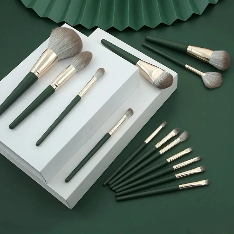 14-delige make-upborstels Set Grote pluizige zachte oogschaduw Foundationborstels Professionele poederblush Blending Beauty Make Up Tools