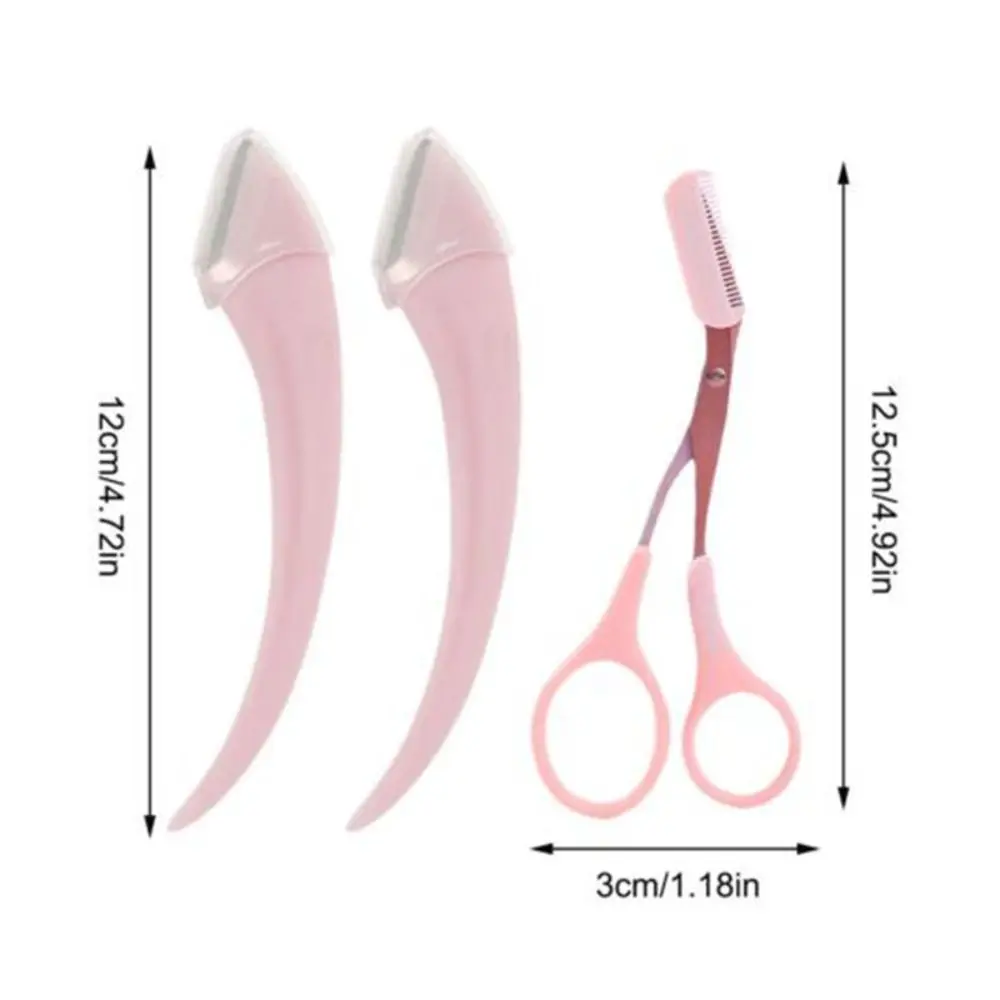 Peine cortador de cejas para depilación Facial, tijeras para cejas femeninas con peine, recortador de cejas, conjunto de herramientas de maquillaje
