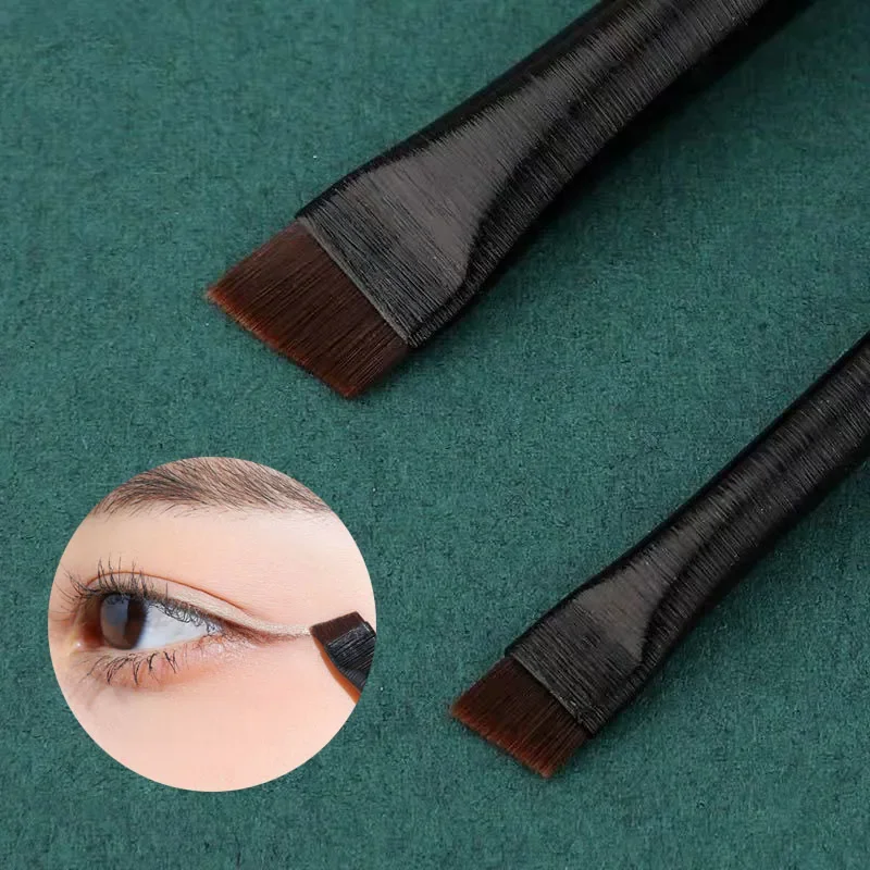 แปรงแต่งหน้ารุ่นอัพเกรด แปรงอายไลเนอร์แบบใบมีดบางเฉียบ แปรงเขียนคิ้วแบบแบน มุมเฉียงเล็ก