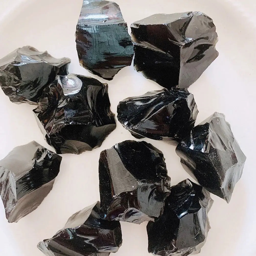 

500G Aromatherapy Stones Black Obsidian Crushed Chips For Healing Chakra Balancing Tumbled Crystals Health Wellness Decor