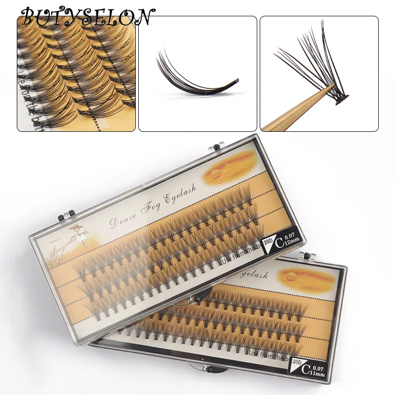 DIY Eyelash Extension Segmented Flase Lashes Dramatic Lash Bundles Soft Ribbon Strip Clusters Eyelashes Makeup Tools 11/12mm